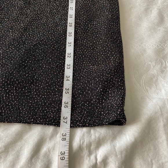 Suzy Shier Y2K Black Rainbow Sparkle Sleeveless Midi Dress Large‎ Draped Front - Picture 13 of 15